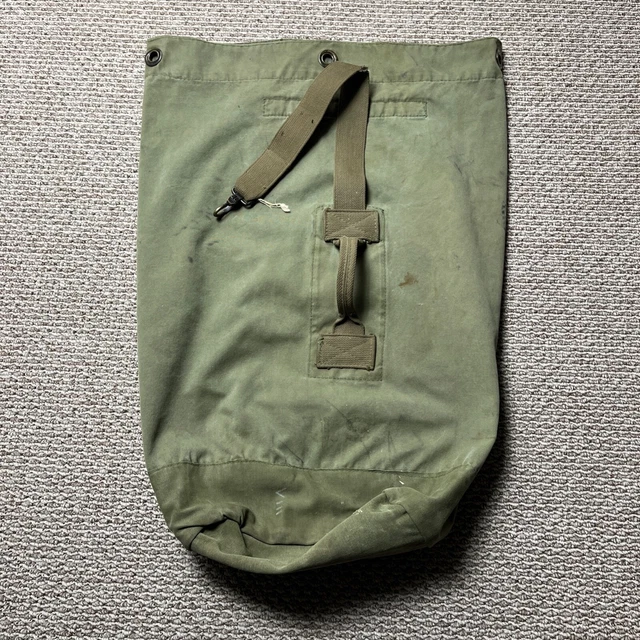 VINTAGE MILITARY DUFFLE Bag Green OD Canvas XL US Stencil USGI