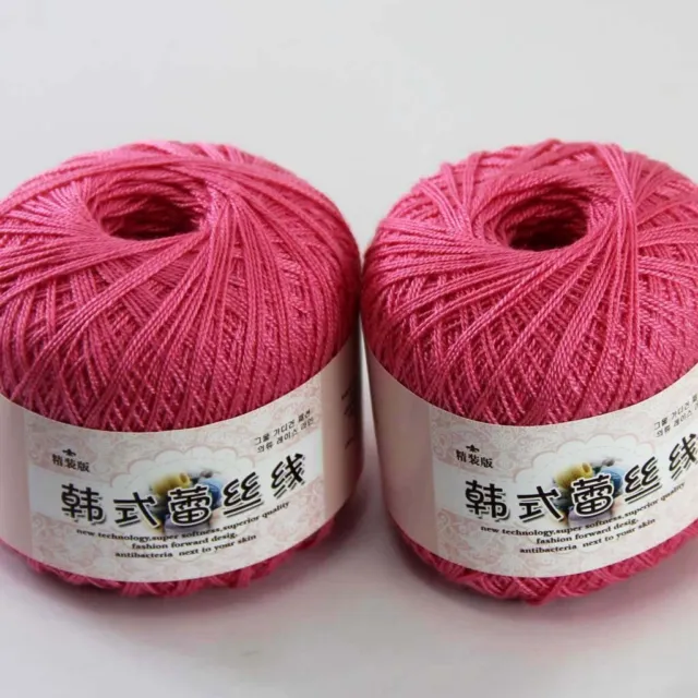 Luxurious 2ballsx50g Hand DIY Wear Cotton Lace Crochet Shawl Knitting Yarn 03