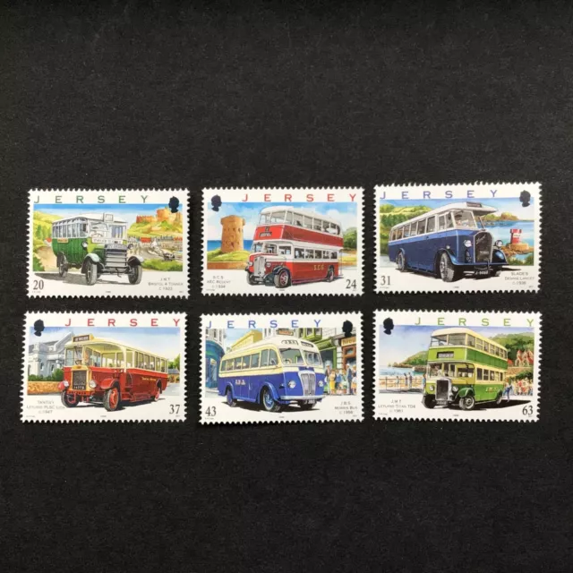 Jersey 1998 Motor Transport Buses Full Set Mnh