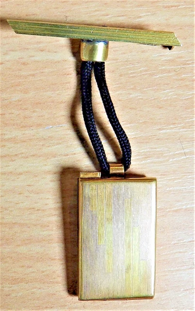 Broche Ancienne Fantaisie Porte-photos Double - Doré - 4,5 Cm
