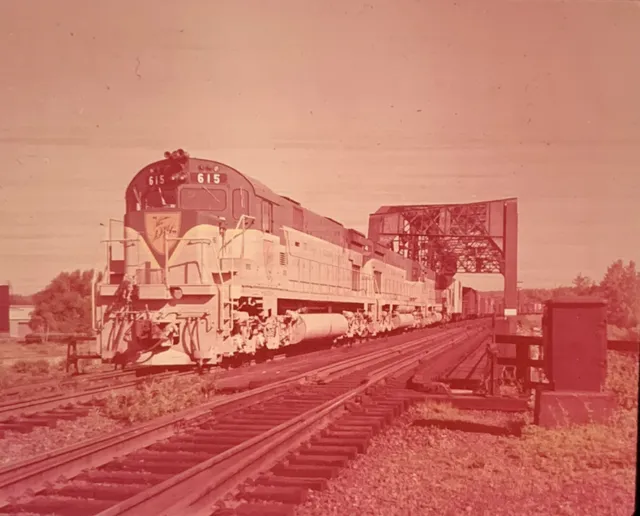 Vtg 35mm Slide Delaware & Hudson Railroad Train Engine 615 Scotia NY