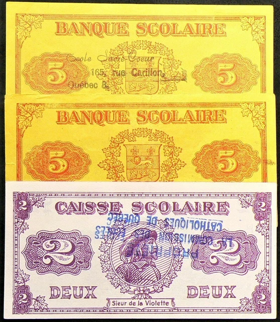 Caisse Banque Scolaire School Money C1980s Lot of 3 #12354