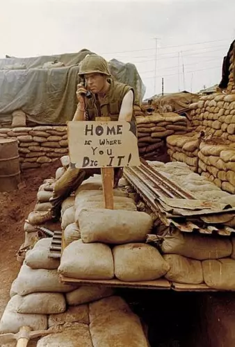 Vietnam War USMC Somewhere In The Nam Was Home Glossy 8x10 Photo