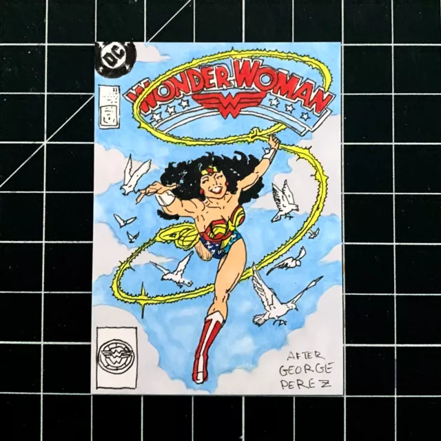 Sketch Card of Wonder Woman #1 Cover Re-creation by Dante H Guerra! 🔥