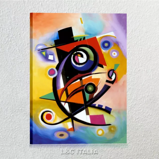 Gockel Omaggio a Kandinsky - Quadro astratto stampa tela 50x70 soggiorno ufficio