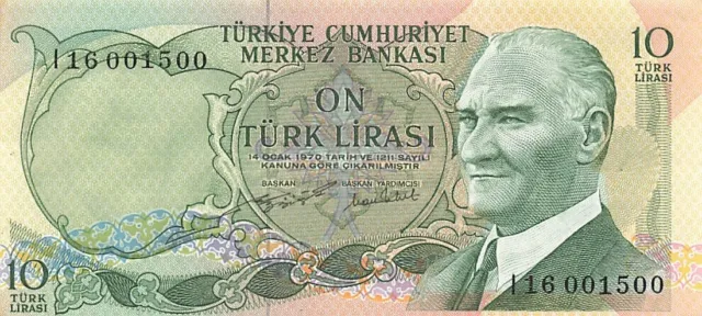 Turkey - 10 Lirasi - 1970 - Series I,