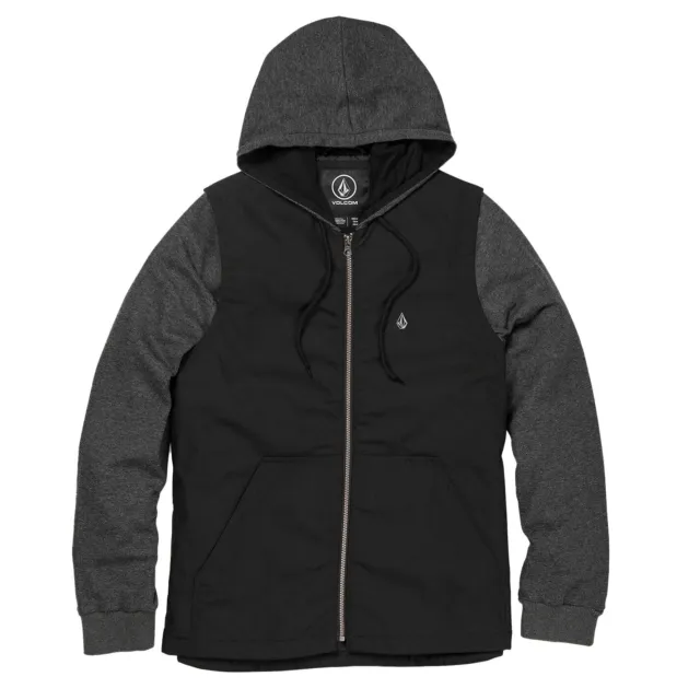 Volcom Men's Volblaster Zip Hooded Black Long Sleeve Jacket Clothing Apparel ...