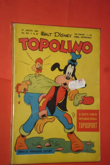 WALT DISNEY TOPOLINO libretto n° 97- originale mondadori-1953 completo bollino