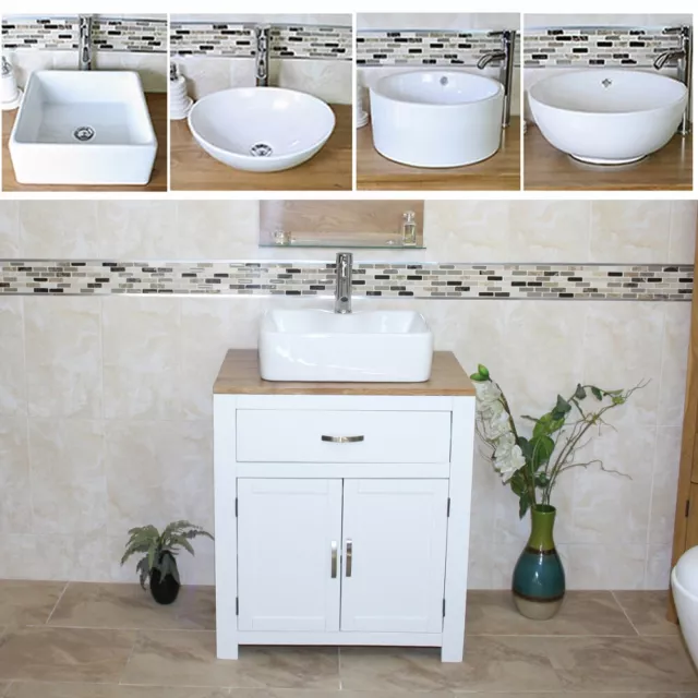Bathroom Vanity Unit | White Wash Stand, White Ceramic Basin 502PCBC