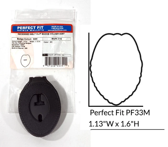 Perfect Fit 716 Leather Shield Belt Clip Badge Holder B297 Cut 33M Mini Shield