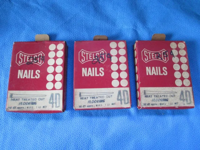NOS Lot of 500 Vintage 4D Square Cut 1 1/2” Nails New Old Stock           B10