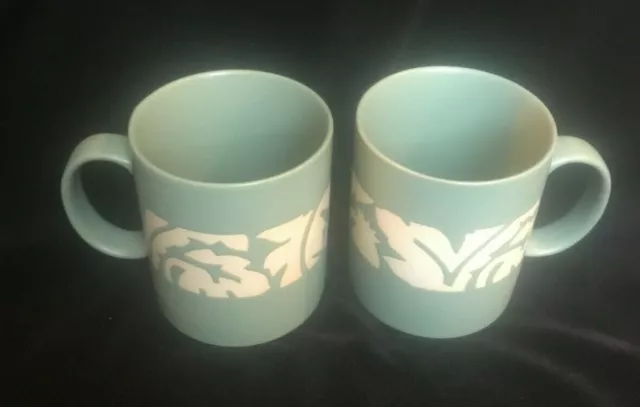 Eddie Bauer Home Green Coffee Mugs Set of 2