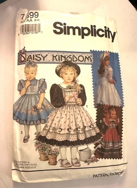 SIMPLICITY Daisy Kingdom Girl's AA 2-4 #7699 5 Version Dress Pattern