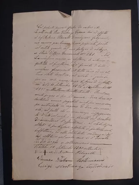 1800 Velletri Contratto Di Affitto Scrittura Privata Manoscritto