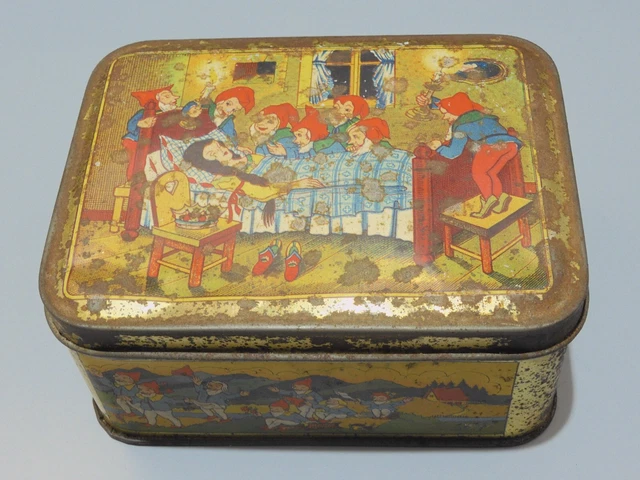 JOLIE BOITE A GATEAUX ART DECO 1940/50 En Métal Lithographié DESSINS B D Imgx1200 7534