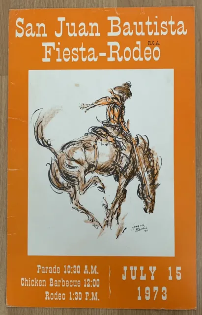 Vintage Original 1973 Rodeo Poster San Juan Batista
