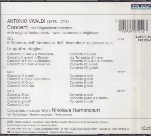 Vivaldi: The Cement of Harmony and Invention / Nikolaus Harnoncourt, Conce 2