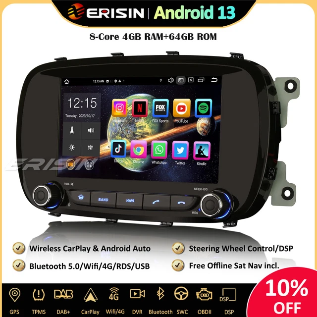 8 Core Android 13 [4G+64G] Autoradio GPS Navigatore per Fiat Punto Linea DSP Bluetooth Wifi SWC DAB+ GPS SatNav DVR IPS DVB-T2