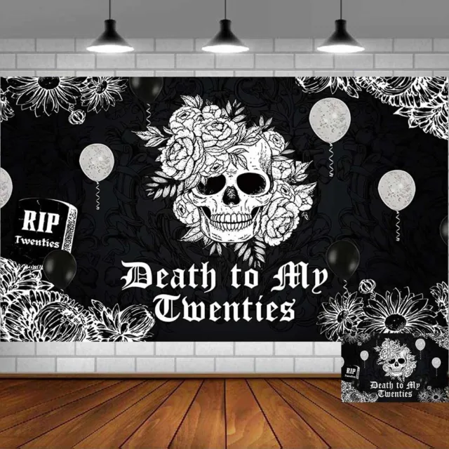 Banner de fondo de Death to My Twenties vinilo decoración de fiesta 5x3 pies
