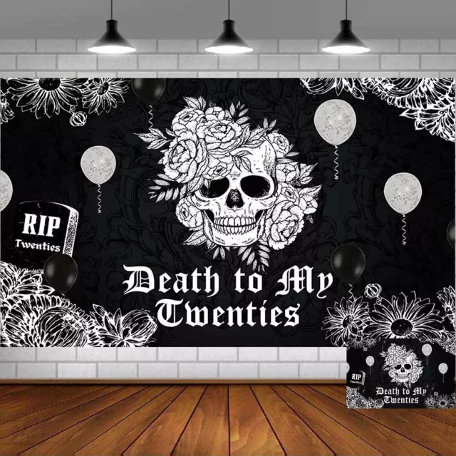 Banner de fondo de Death to My Twenties vinilo decoración de fiesta 5x3 pies