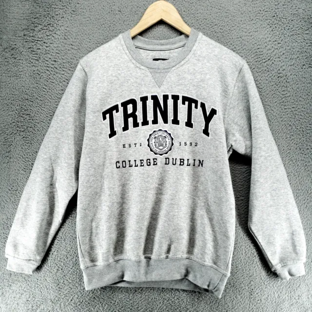 Trinity College Dublin Hoodie Size Mens S Gray Sweatshirt Embroidered Official