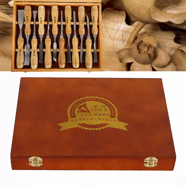 12PCS Professional Wood Carving Set Lathe Chisel Tools Polishing Grinding  Kit