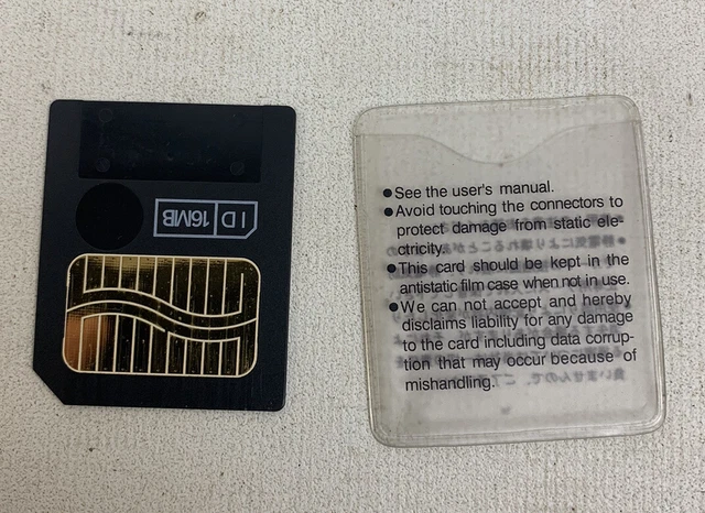 Tarjeta de medios inteligentes Fujifilm 16 MB, almacenamiento de cámara retro, medios inteligentes negros MG-16SW