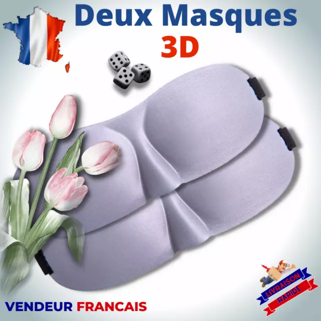 Masque de nuit Sommeil 3D cache yeux doux voyage anti lumière dormir relaxation 3