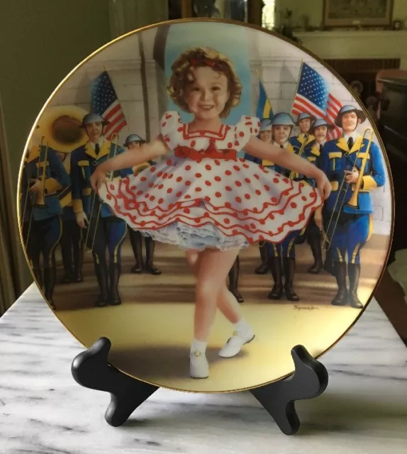 Danbury Mint Collector Plate  Shirley Temple Stand Up and Cheer W/Stand PRISTINE