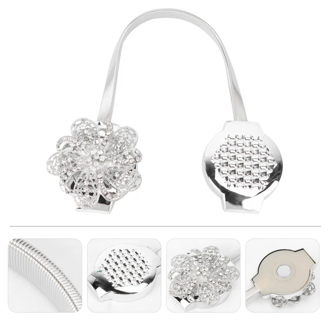Magnetic Curtain Clasp Holdbacks Drapery Tieback Buckle Metal Brackets Crystal