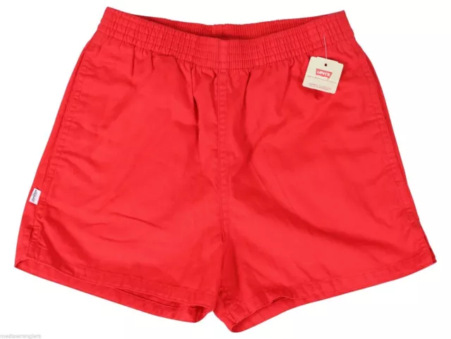 New VTG 80s LEVIS Red SHORT SHORTS 30" Waist Youth Large Adult Small NWT NOS