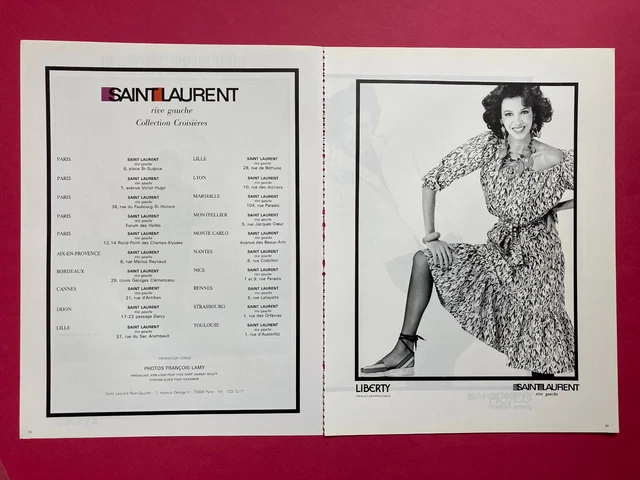 Saint Laurent Rive gauche 1980 publicité automne hiver mode advertising Yves