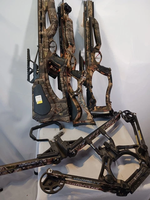 (3) barnett crossbows (2)limbs 1 quad 400 one Brotherhood one Raptor all 3