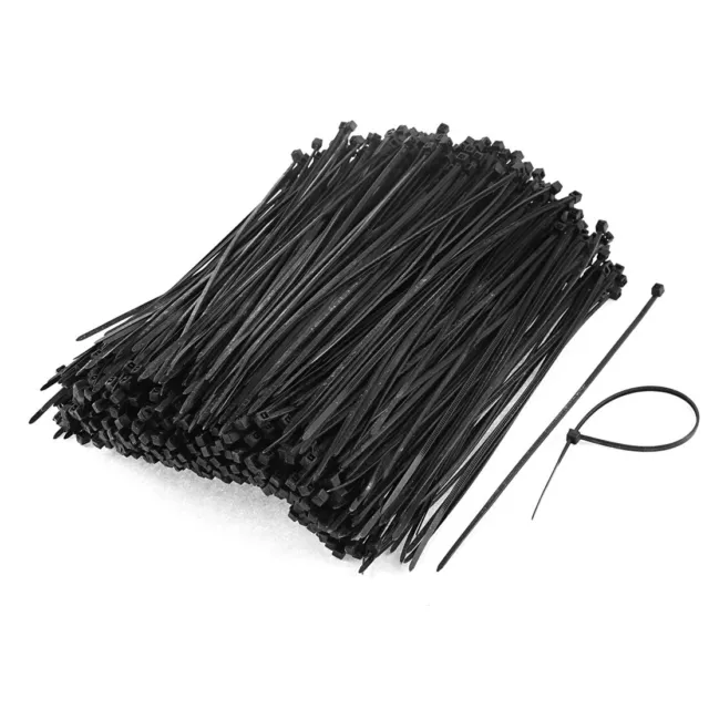 1000pcs 3mmx150mm autobloquant Nylon Fil électrique noir fixation Attaches câble