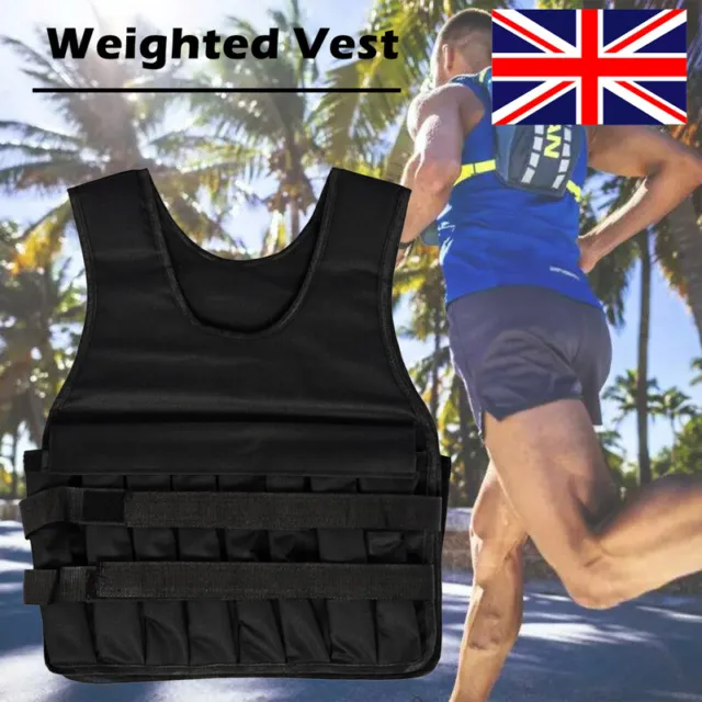 1X Weighted Vest Training Fitness Workout Exercise Jacket Gym 20kg Adjustable TU