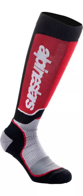 Alpinestars MX Plus Youth Socks Black/Gray/Red MD/LG