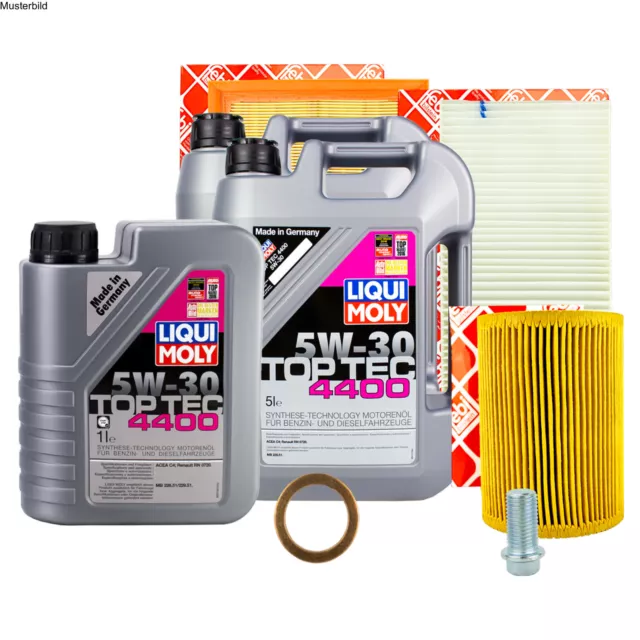 11L Liqui Moli 5W-30 + Febi Filter + Zubehör Set Für Mercedes Benz 318 Cdi