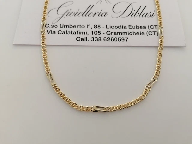 Chaîne En Or 18 Carats Massif 750‰ - 50 Cm, Maille Solide, Fabrication Italie, Neuve