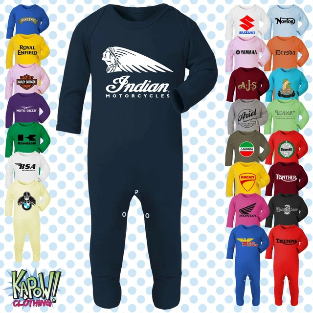 MOTORCYCLE Biker Motorbike Classic Superbikes MotoGP Baby Grow ROMPER Sleep Suit