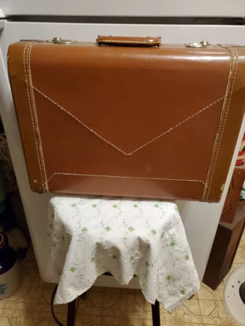 Vtg Mcm Italian Marco Polo Hardshell Suitcase