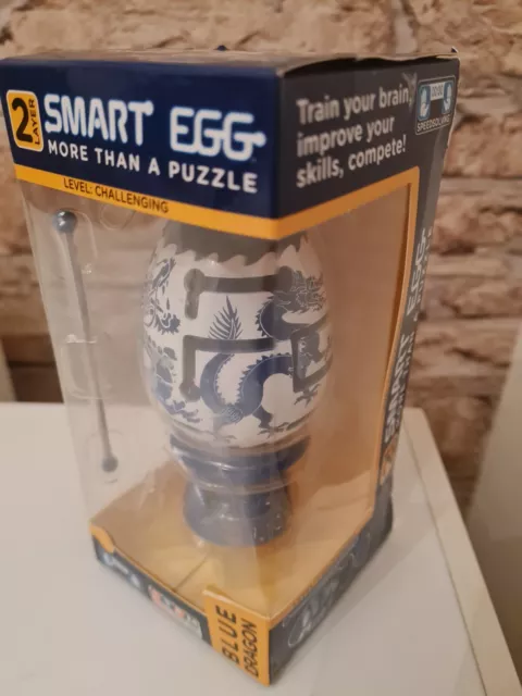 Smart Egg 2 Layer Maze Puzzle Labyrinth, Challenging, Brain Teaser .Blue Dragon