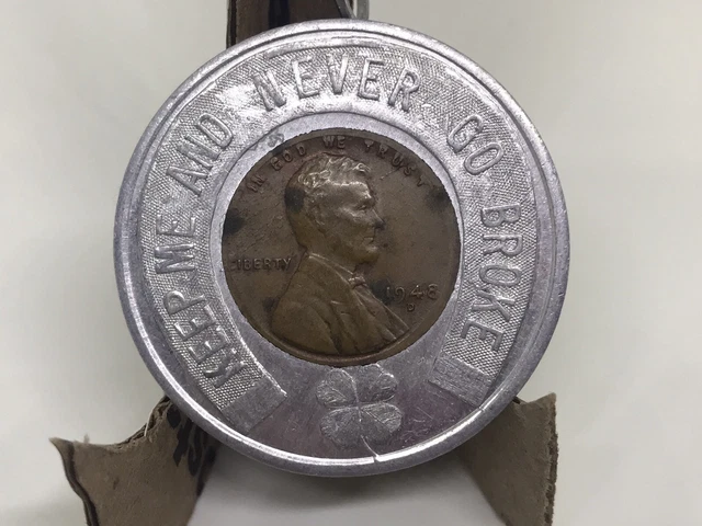 Encased Penny/Cent 1948-D Wolf-Jacobson Chevrolet Pontiac, IL