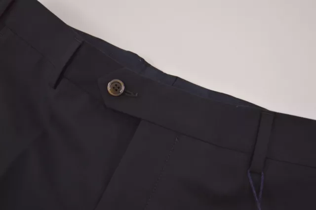 Sartore NWT Flat Front Dress Pants 34 Solid Black Stretch Wool