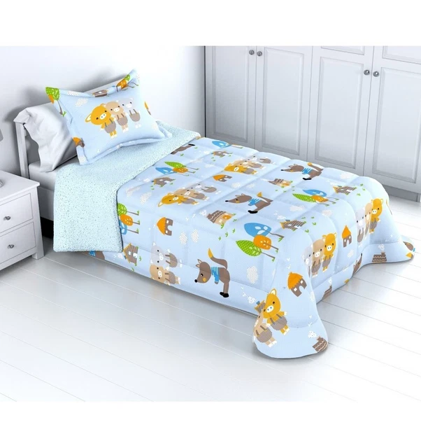 Edredón Nórdico infantil con sherpa de Invierno Para niños y niñas cama de 90