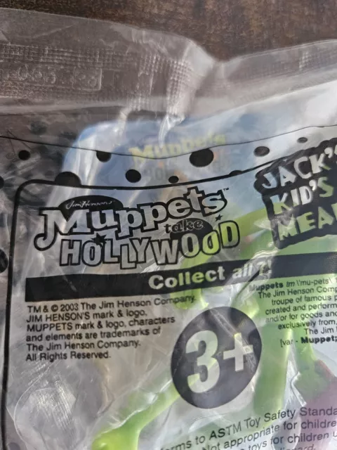 2003 MUPPETS TAKE HOLLYWOOD 7 Jack in the Box Kid's Meal Toy KERMIT THE FROG NEW 3