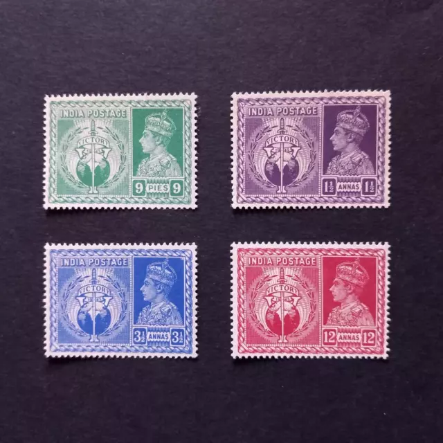 Colonie Inglesi India 1946/ Effigie Giorgio Vi°, Serie Di 4 Valori Integri Mnh**