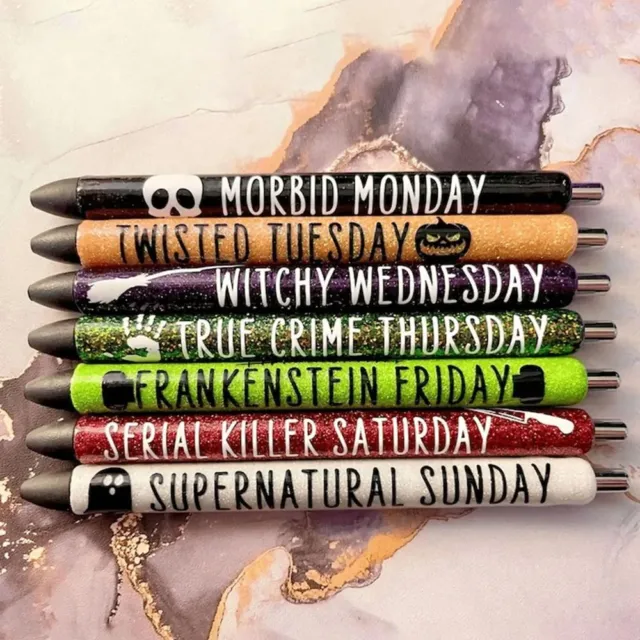 7PCS FRANKENSTEIN FUNNY Pens Witchy Halloween Pens Gifts Week Pens Office  $20.04 - PicClick AU