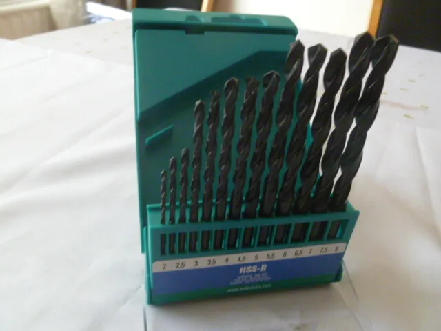 Heller  HSS-R Twist Drill Bit  new in case  German quality- 13 Pieces 2mm to 8mm