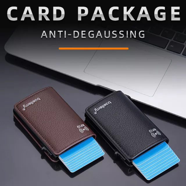 Kreditkartenetui mit Geldklammer Mini Portmonee RFID Schutz Wallet Geldbörse Neu