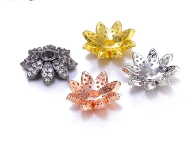 Quaste Ohrring Zubehör 8 10 12mm Dekoration Blume Spacer Perlenkappe DIY Frauen